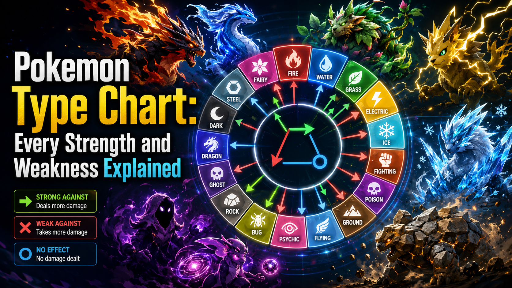 ตารางธาตุ Pokemon ครบ 18 ธาตุ ชนะแพ้อะไรบ้าง